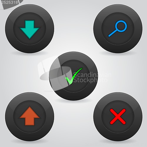 Image of Web button set of five