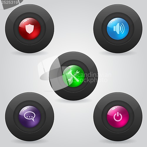 Image of Matte web buttons with shiny inner spheres