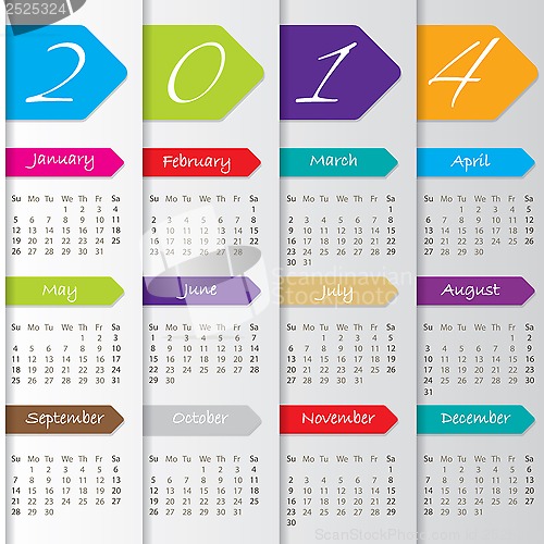 Image of Arrow calendar design for 2014