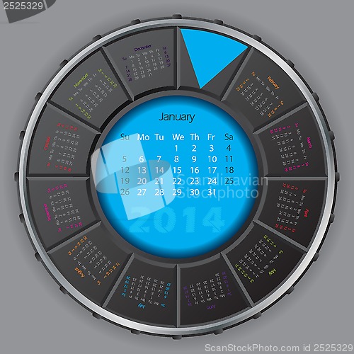 Image of Cool digital rotateable calendar for 2014