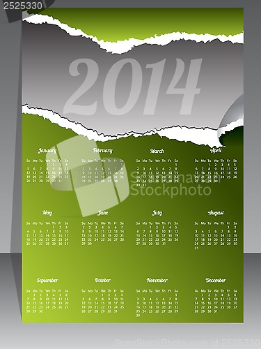 Image of Ripped calendar design for year 2014