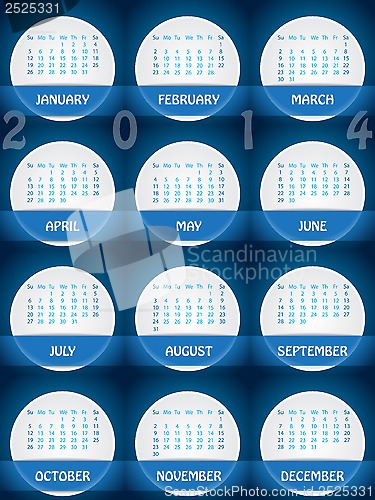 Image of 2014 calendar design with white labels