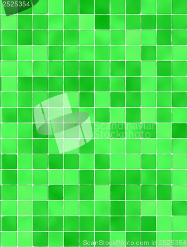 Image of Green tiles wall covering