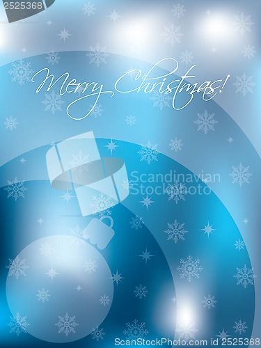 Image of Christmas card design with decoration and snow