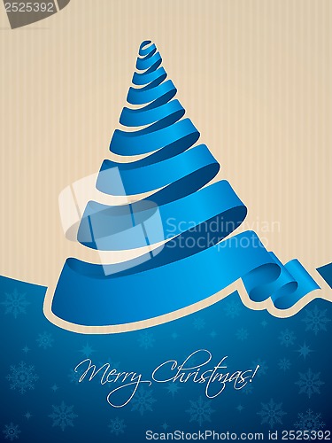 Image of Christmas tree shaped ribbon background