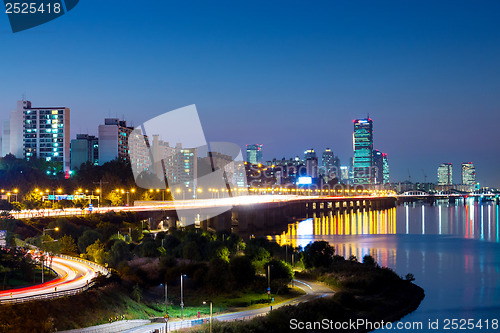 Image of Seoul cityscape in South Korea at night