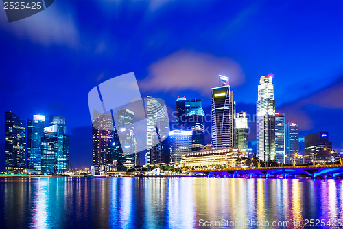 Image of Urban cityscape in Singapore at night