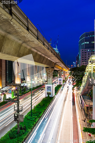 Image of Bangkok traffic highway at night