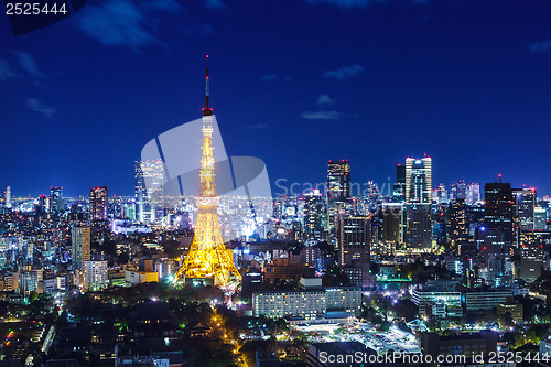 Image of Tokyo city skyline at night