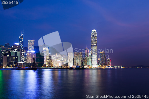 Image of Hong kong city skyline at night