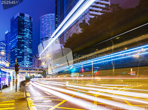 Image of Traffic trail in Hong Kong at night