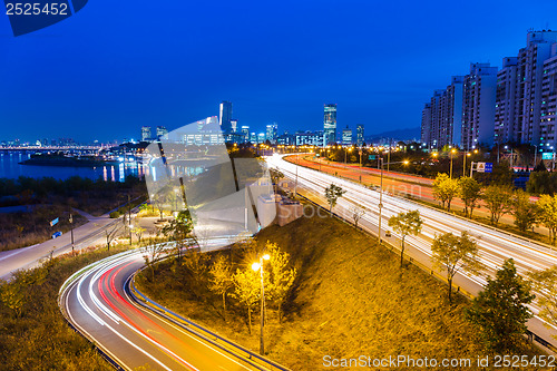 Image of Seoul city skyline at night