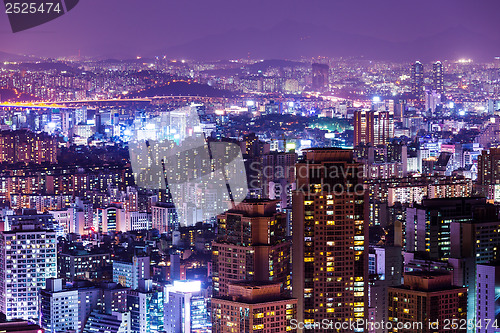 Image of Seoul city skyline at night