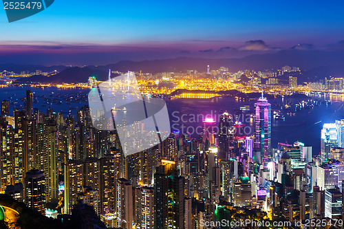 Image of Hong Kong city skyline at night