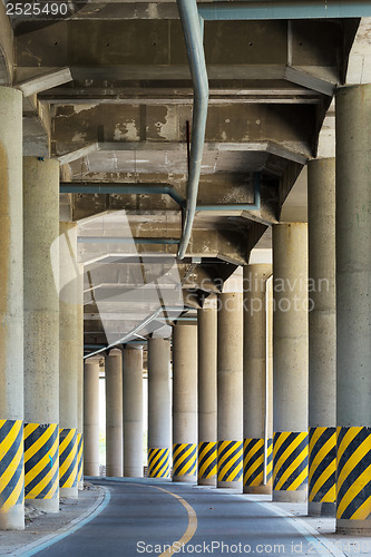 Image of View under the viaduct of a major highway 