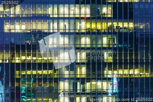 Image of Modern office building at night