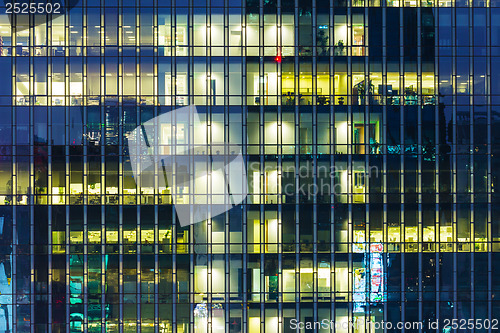 Image of Modern office building at night