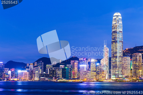 Image of Cityscape in Hong Kong at night