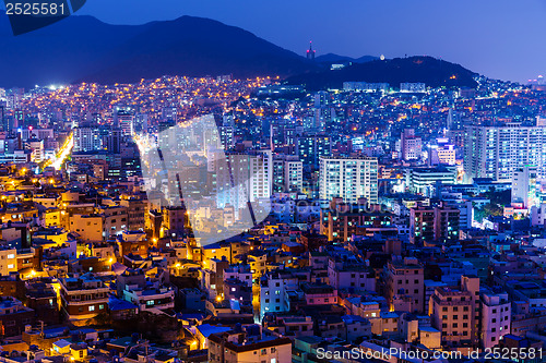 Image of Busan city in South Korea at night