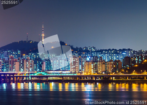 Image of Seoul city skyline at night