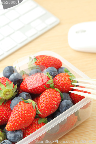 Image of Healthy lunch on the working desk