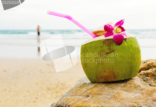 Image of Coconut drink on the beach