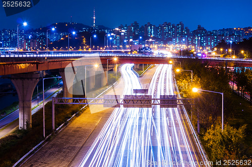 Image of Highway with traffic light in Seoul