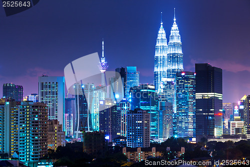 Image of Kuala Lumpur skyline at night