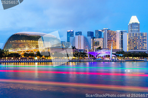 Image of Singapore skyline at night