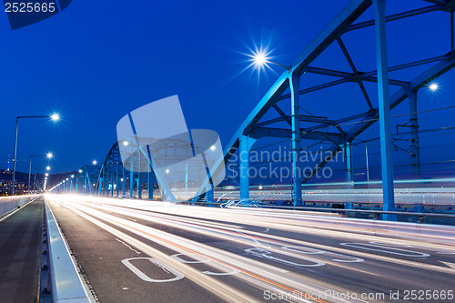 Image of Busy traffic on highway at night