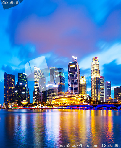 Image of Urban cityscape in Singapore at night