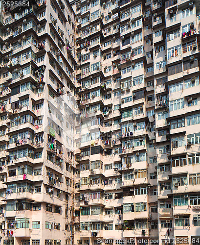 Image of Overcrowded residential building in Hong Kong