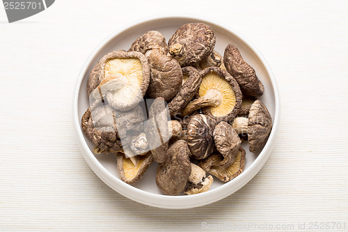 Image of Dried mushroom on the bowl