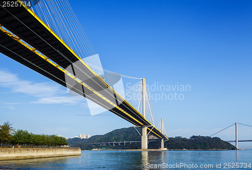 Image of Suspension bridge in Hong Kong at day time