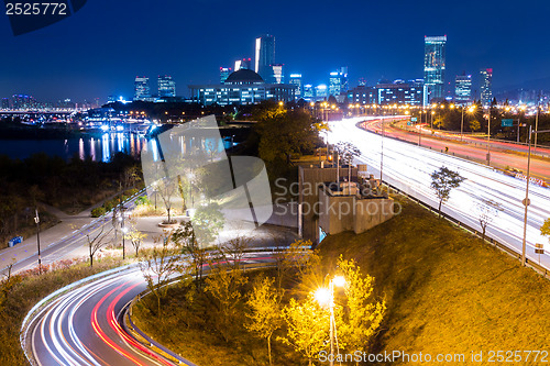 Image of Urban city and busy traffic