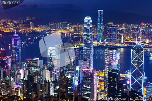 Image of Urban Cityscape in Hong Kong at night