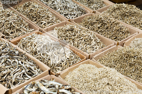 Image of Dried assorted small white fish