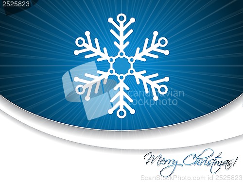 Image of Christmas greeting card with snowflake
