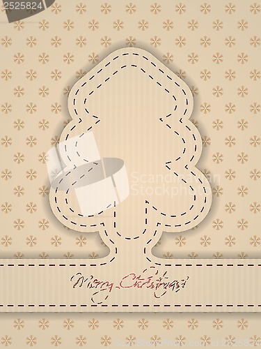 Image of Retro christmas card design with stitches