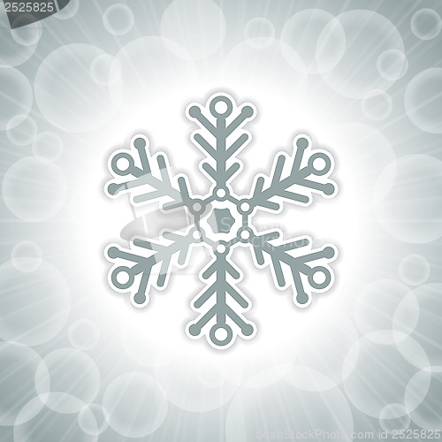 Image of Christmas background with big snowflake 