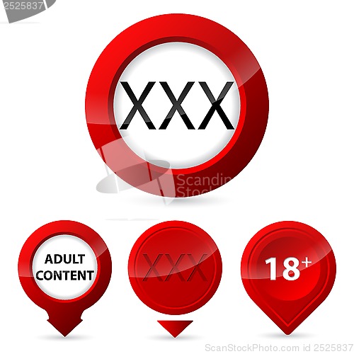 Image of Red XXX glow button set