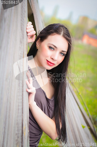 Image of Smiling young brunette