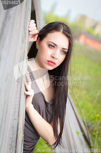 Image of Pretty thoughtful brunette