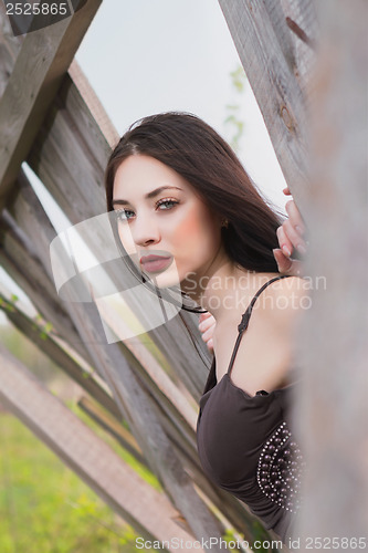 Image of Portrait of thoughtful brunette