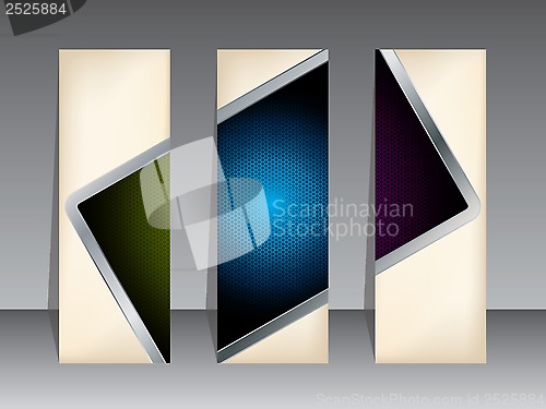 Image of Abstract label set with hexagon pattern
