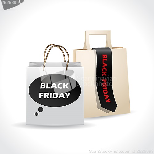 Image of Black friday paperbags on white background