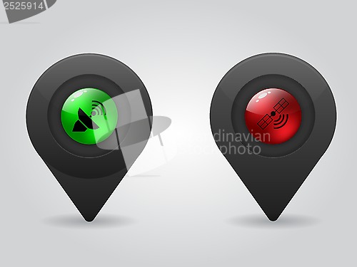 Image of Cool gps pointers with network symbol