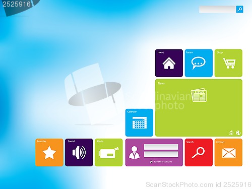 Image of Cool website with flat icons 