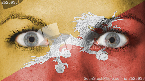 Image of Close up of eyes with flag