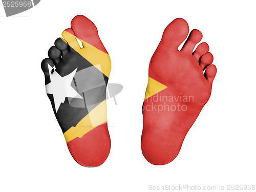 Image of Feet with flag